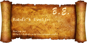 Babák Evelin névjegykártya